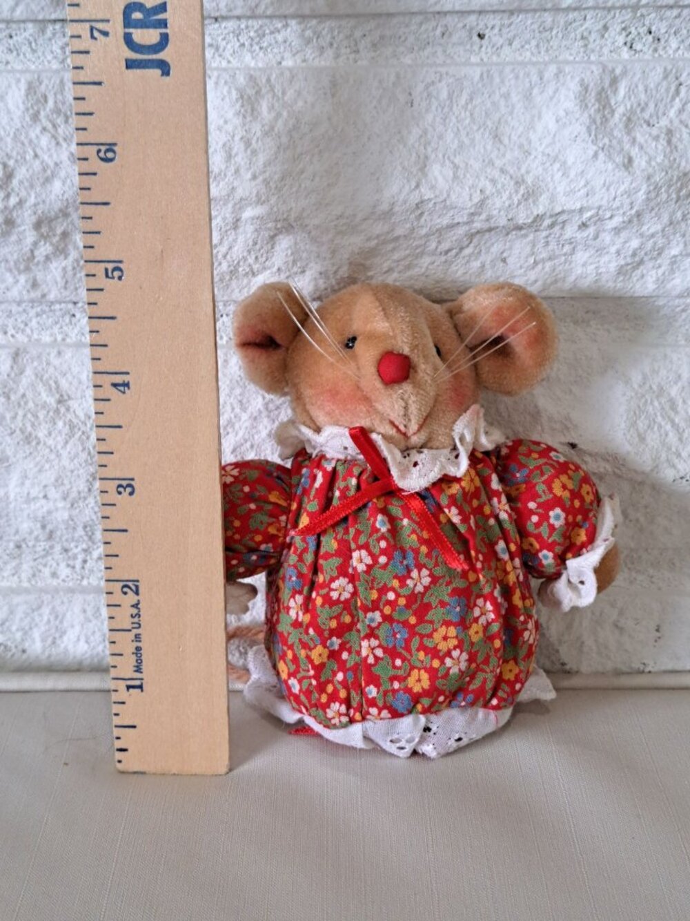 Vintage 80's Miss Molly Mouse Pomander Floral Dress Christmas Decor 1980s Avon - Picture 9 of 11